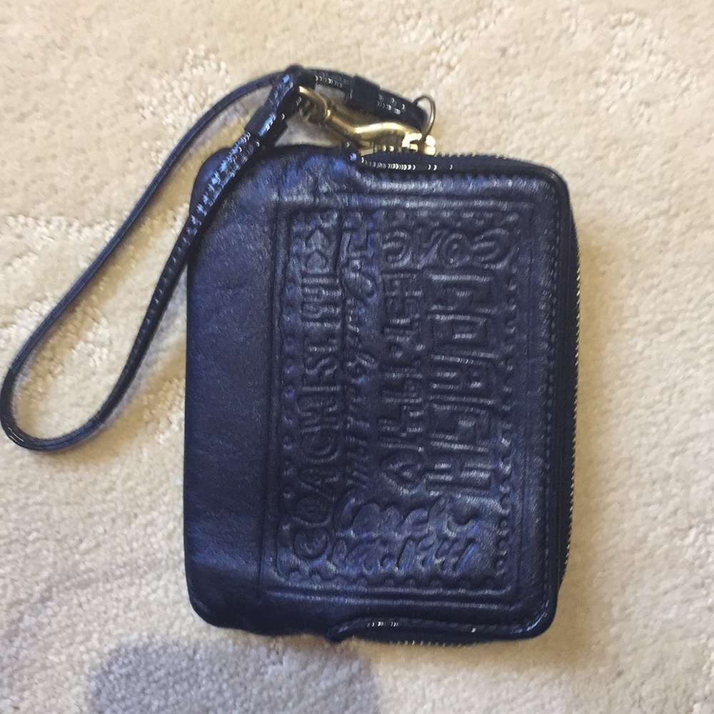 Coach leather wristlet